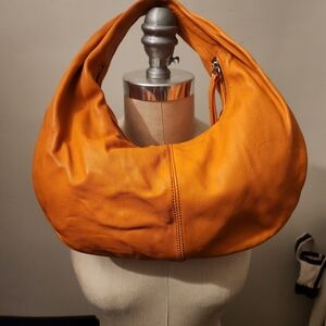 Mango Bold Orange Hobo Bag